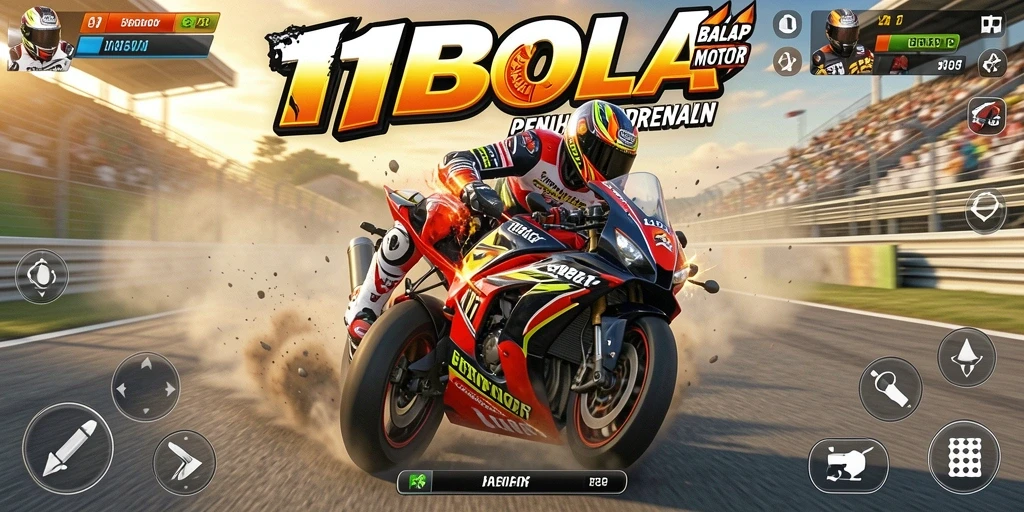 Tangkapan layar <strong>11BOLA</strong> menampilkan momen menegangkan dalam balap motor.