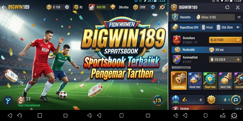 Tampilan layar utama BIGWIN189 dengan berbagai pilihan olahraga.