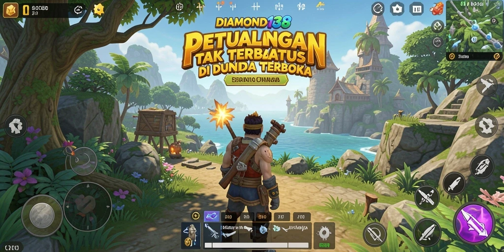 Screenshot gameplay DIAMOND138 menampilkan petualangan seru di dunia terbuka.