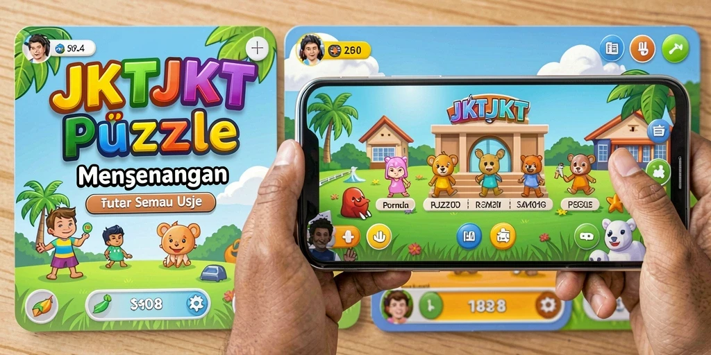 Screenshot JKTJKT menunjukkan gameplay puzzle yang menarik dan menantang.