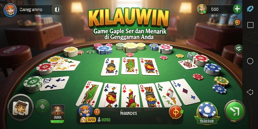 Tangkapan layar gameplay KILAUWIN yang menampilkan aksi seru game Gaple.