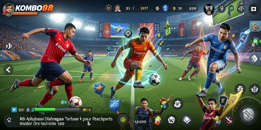 Screenshot utama KOMBO88 menampilkan aksi seru dalam gameplay olahraga.