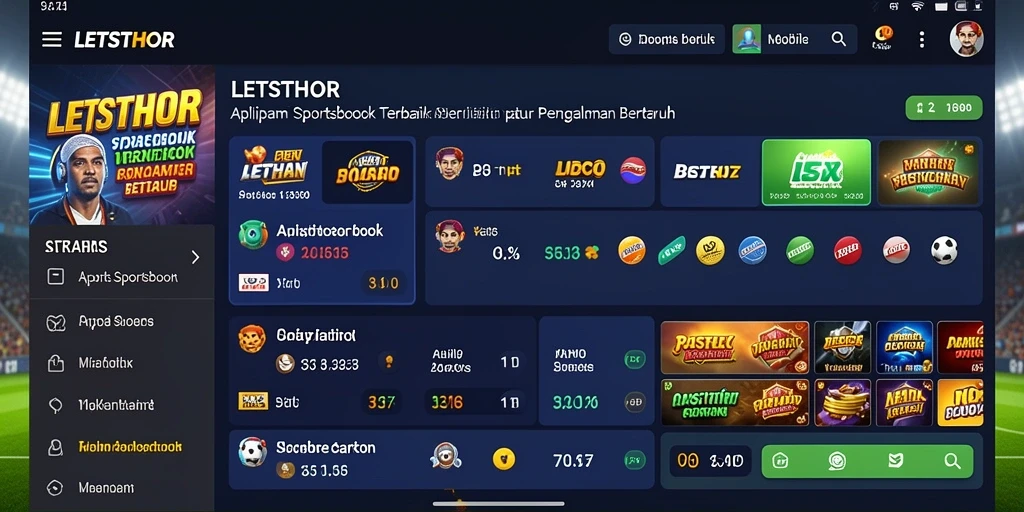 Screenshot gameplay LETSTHOR menampilkan taruhan olahraga yang seru dan interaktif.