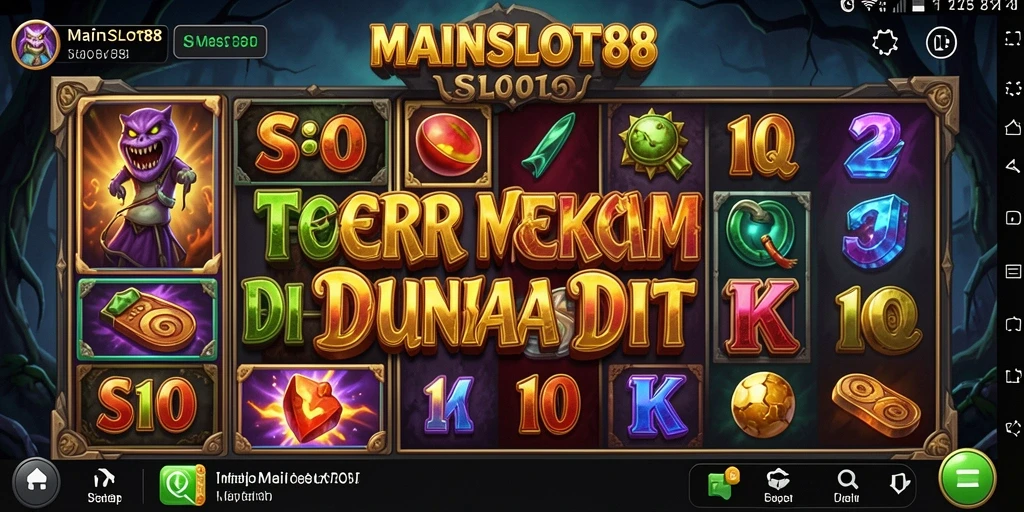 Screenshot menunjukkan gameplay mencekam dengan efek suara seram.