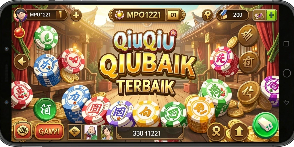 Tampilan gameplay seru QiuQiu dengan kartu yang menantang.