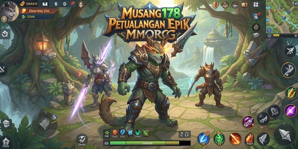 Screenshot gameplay menunjukkan aksi seru dalam pertempuran MMORPG.