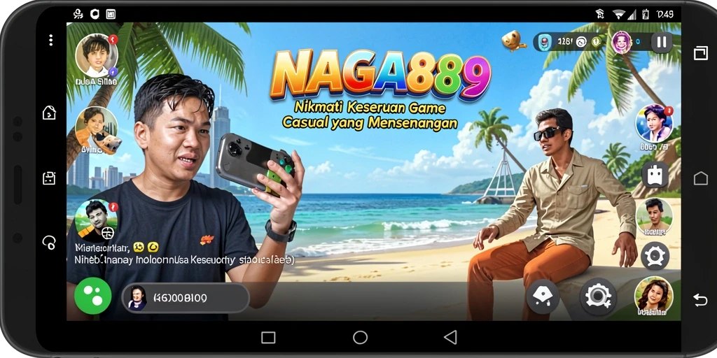 Tangkapan layar NAGA889 menampilkan gameplay yang ceria dan penuh warna.