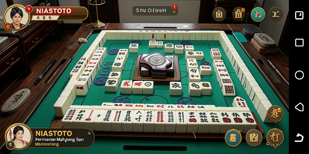 Tampilan gameplay menarik dari NIASTOTO saat bermain Mahjong.