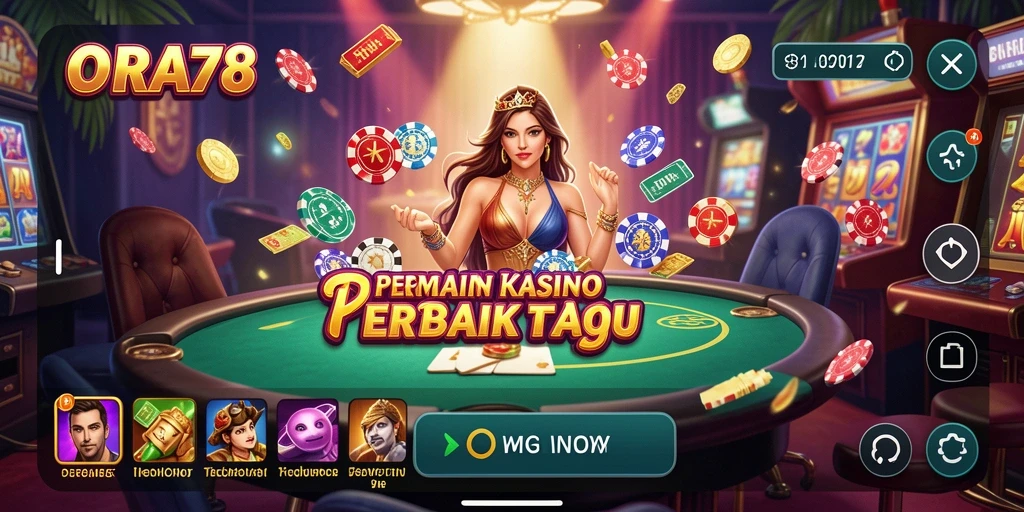Tampilan gameplay yang menarik dari ORA78 dan suasana kasino yang mendebarkan.