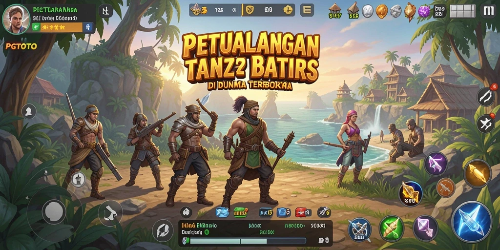 Tampilan gameplay PGTOTO menampilkan eksplorasi dunia yang luas dan dinamis.