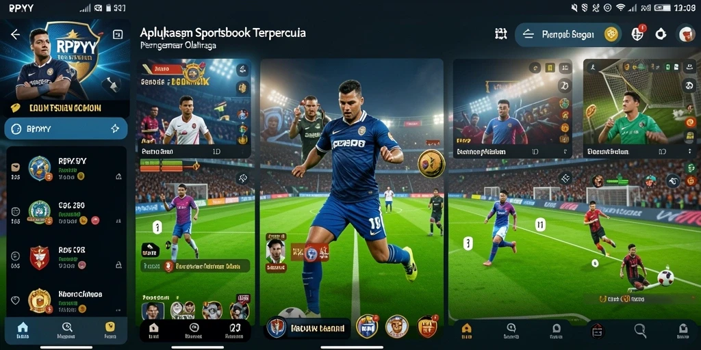 Screenshot gameplay RPYYY dengan tampilan taruhan olahraga yang menarik.