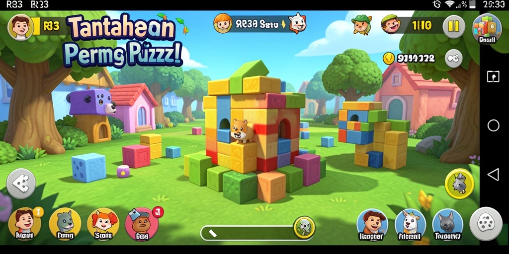 Tangkapan layar gameplay RR33 menunjukkan berbagai tantangan puzzle yang menarik.