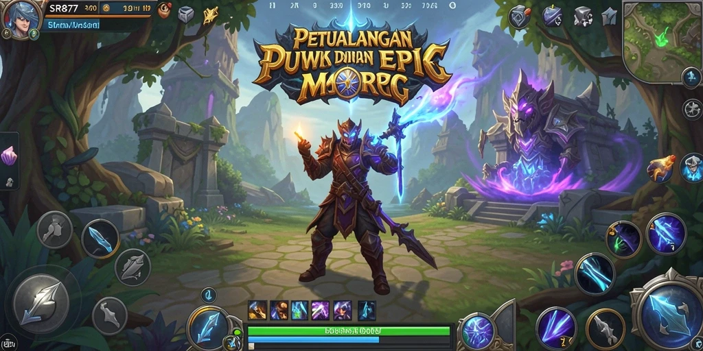 Tampilan permainan epik dengan dunia MMORPG yang luas.