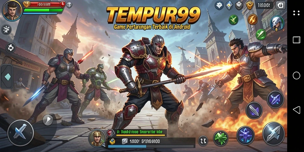 Screenshot TEMPUR99 menampilkan aksi pertarungan yang seru dan dinamis.