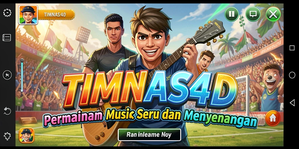 Tampilan gameplay seru dalam TIMNAS4D yang penuh irama.