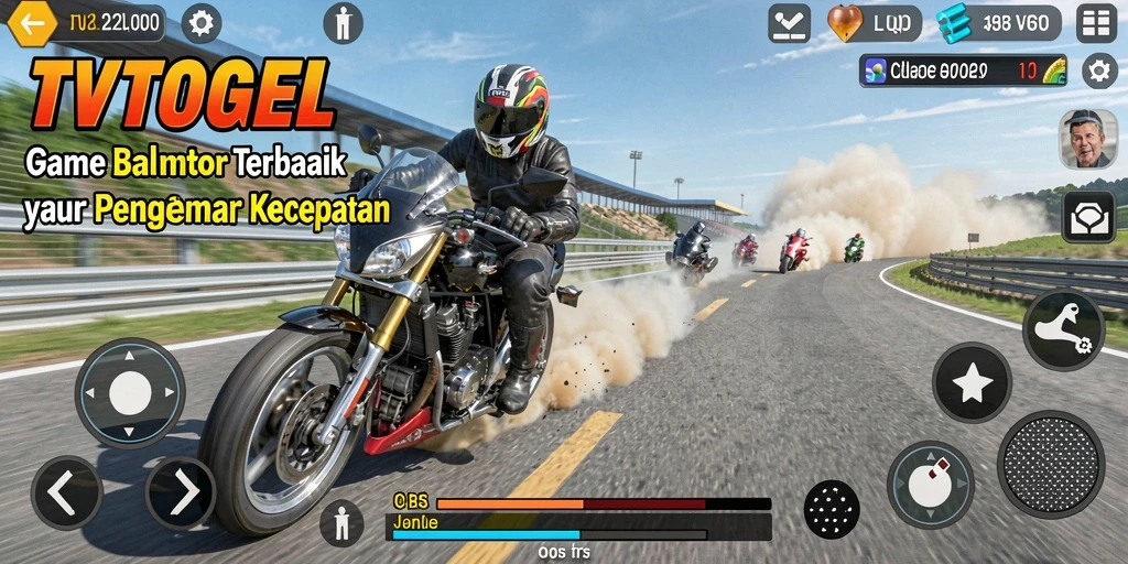 Tampilan balapan penuh aksi di TVTOGEL dengan motor yang melaju kencang.