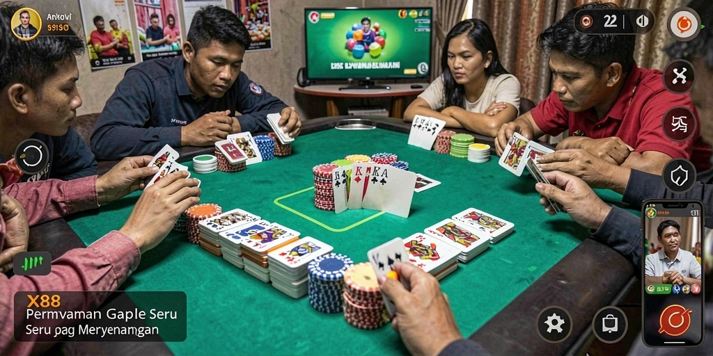 Screenshot gameplay Gaple X88 yang menampilkan momen seru dalam permainan.